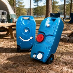 40L Portable Wheel Water Tank Camping Caravan Storage Container Blue