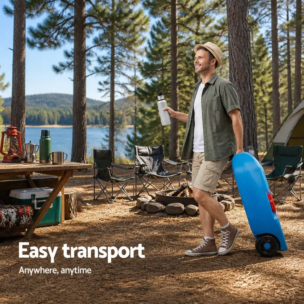 40L Portable Water Tank Blue with Wheels for Easy Transportation and Flexible Pipe