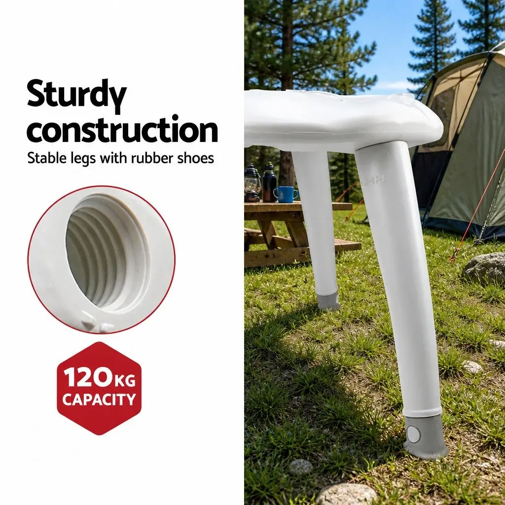 Portable Folding Camping Toilet White 120kg Anti-slip Legs