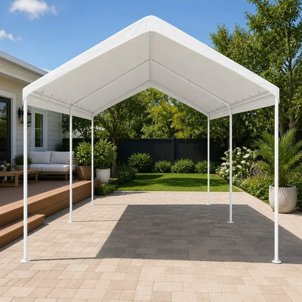 Carport White 3x6m Steel Shelter Canopy Portable Outdoor Garage Shade