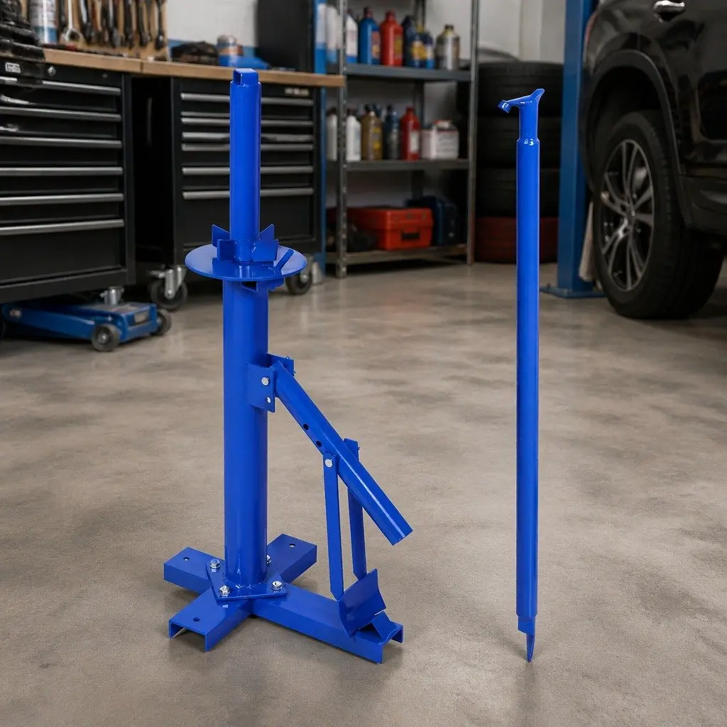 Motorcycle Tire Changer Tool Blue 8"-18" Rim Manual Pry Bar Floor Mount