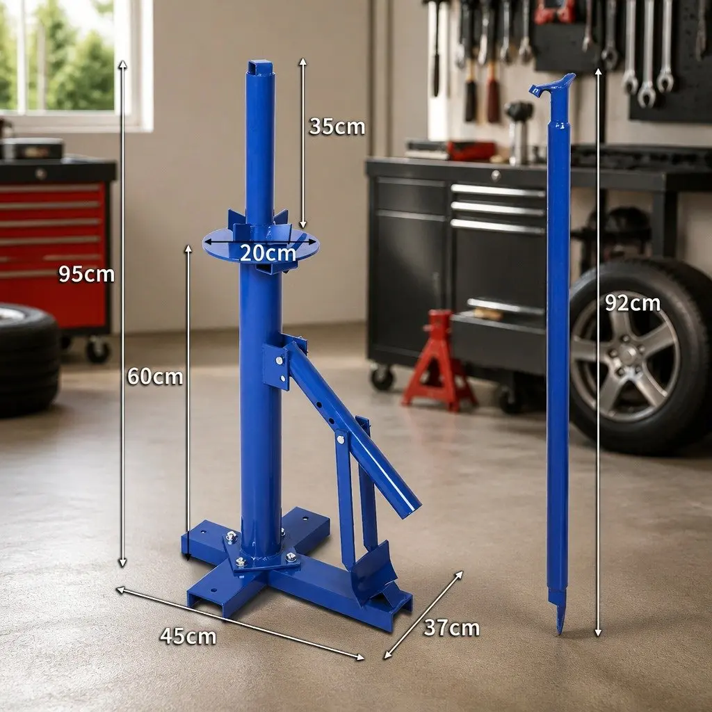 Motorcycle Tire Changer Tool Blue 8"-18" Rim Manual Pry Bar Floor Mount