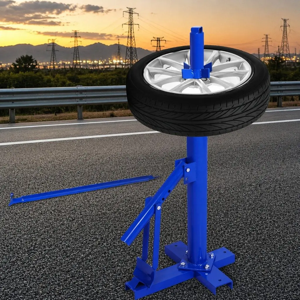 Motorcycle Tire Changer Tool Blue 8"-18" Rim Manual Pry Bar Floor Mount