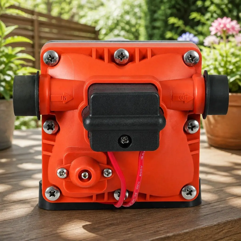 12V Water Pump Orange Compact Self-Priming High Pressure Diaphragm Portable Shower