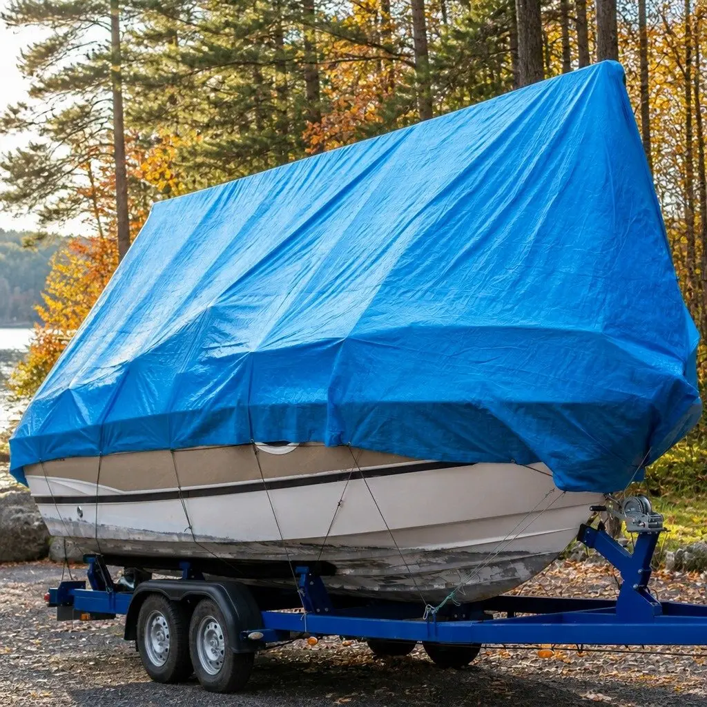 Heavy Duty Tarp Blue 7.3x9.15m Waterproof All-Weather Outdoor Camping Cover
