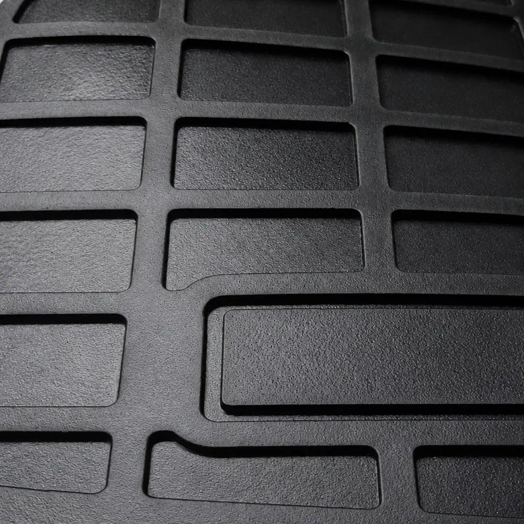 Car Floor Mats Black TPE Waterproof Custom Fit for Tesla Model Y 5-seat Front Rear Trunk Toolbox Set