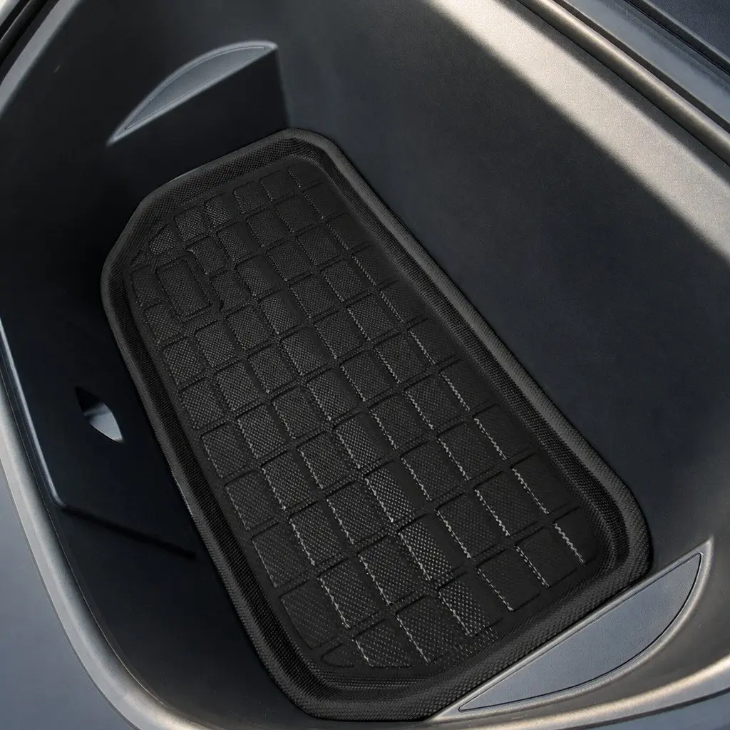 Car Floor Mats Black TPE Waterproof Custom Fit for Tesla Model Y 5-seat Front Rear Trunk Toolbox Set