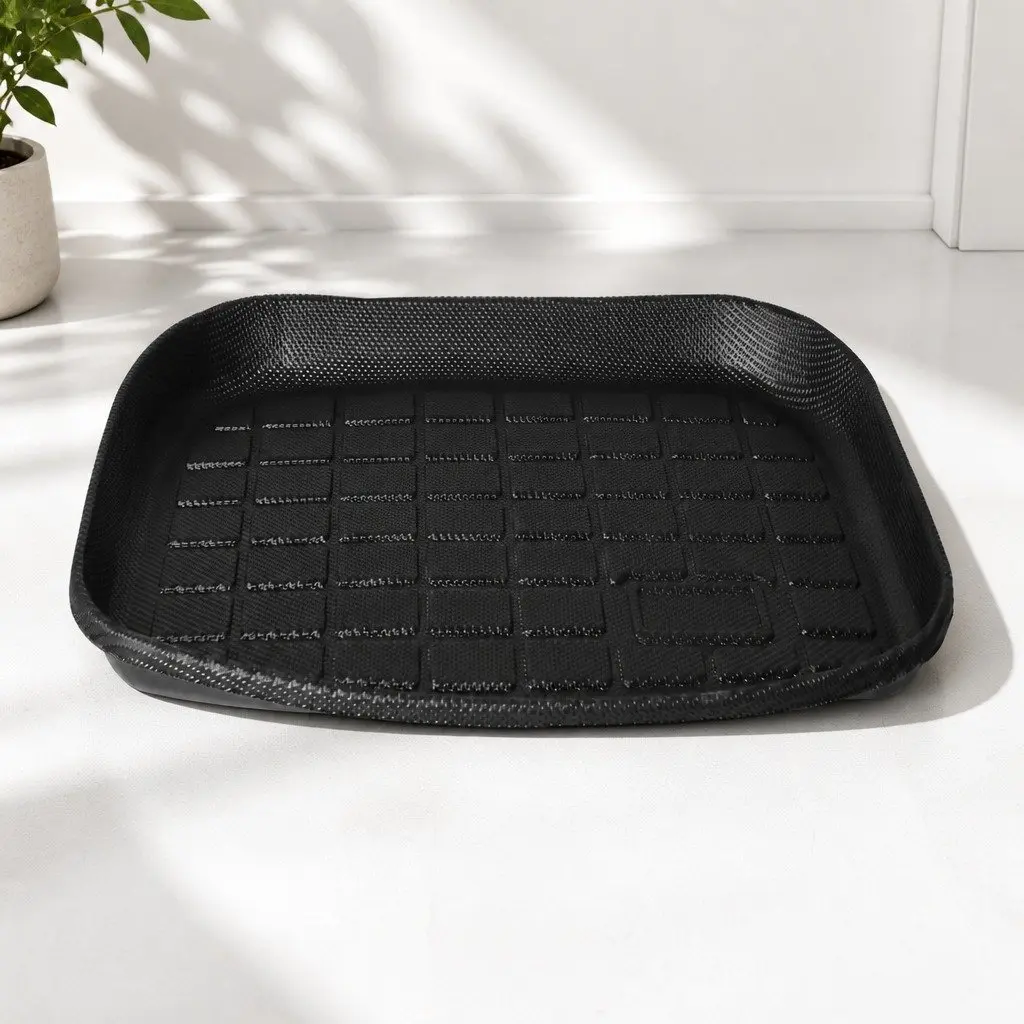 Car Floor Mats Black TPE 7 Piece Custom-fit for Tesla Model Y Front Rear Boot Toolbox Liner