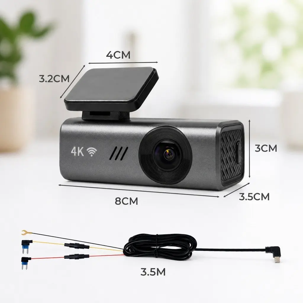 Dash Camera 4K WiFi Car Recorder Voice Control Night Vision 170° Lens Parking