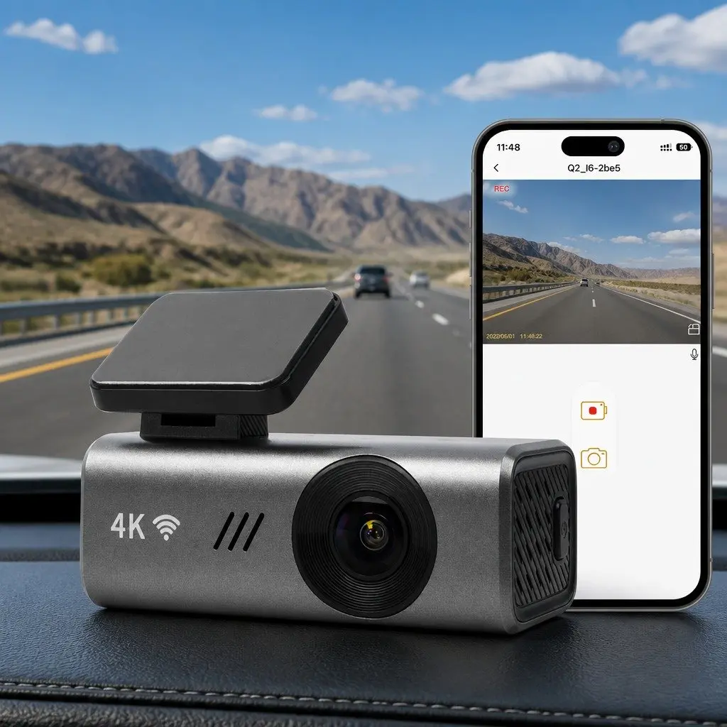 Dash Camera 4K WiFi Car Recorder Voice Control Night Vision 170° Lens Parking