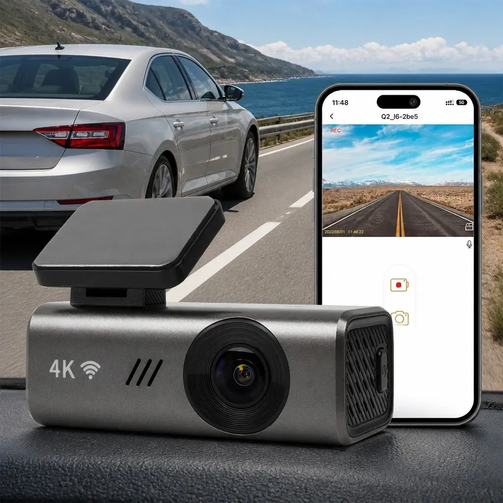 Dash Camera 4K WiFi Car Recorder Voice Control Night Vision 170° Lens Parking