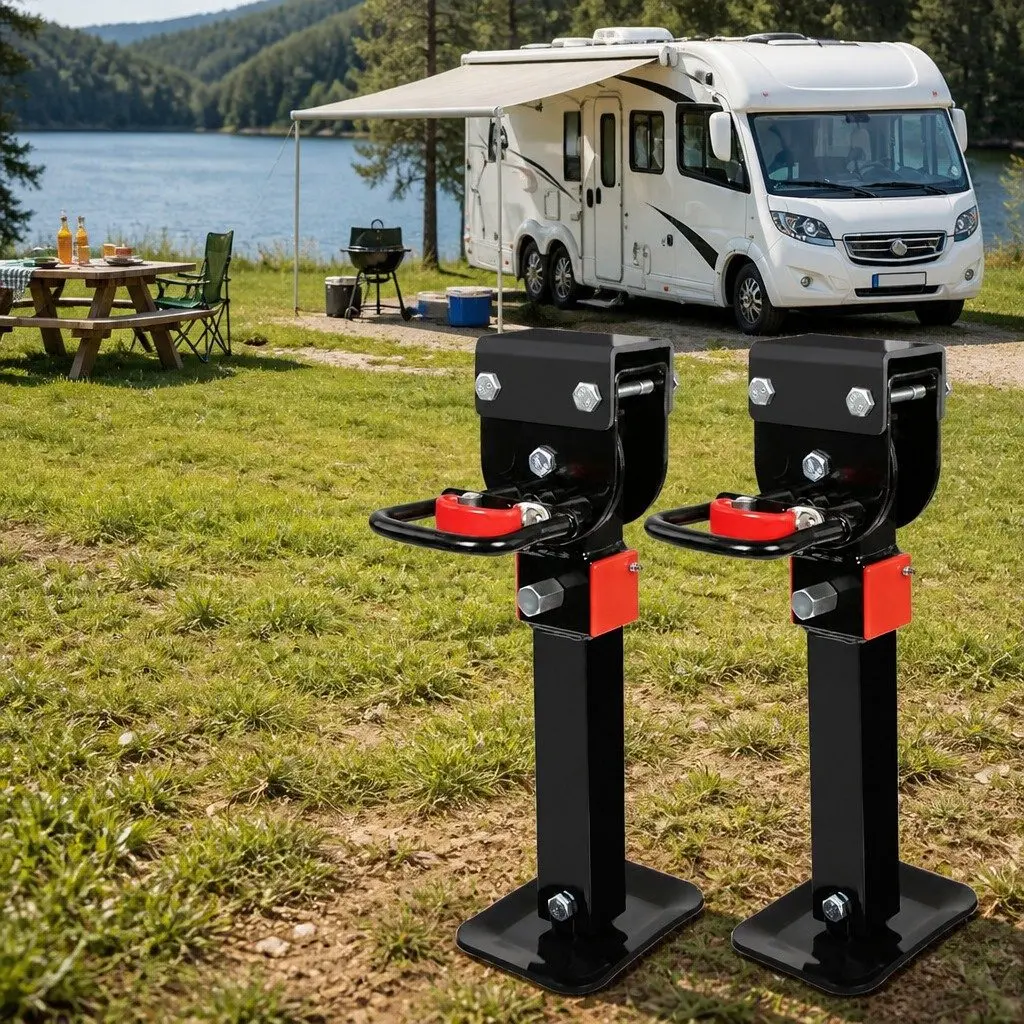 Caravan Stabiliser Legs Silver 410-545mm Height Adjustable Galvanised Steel