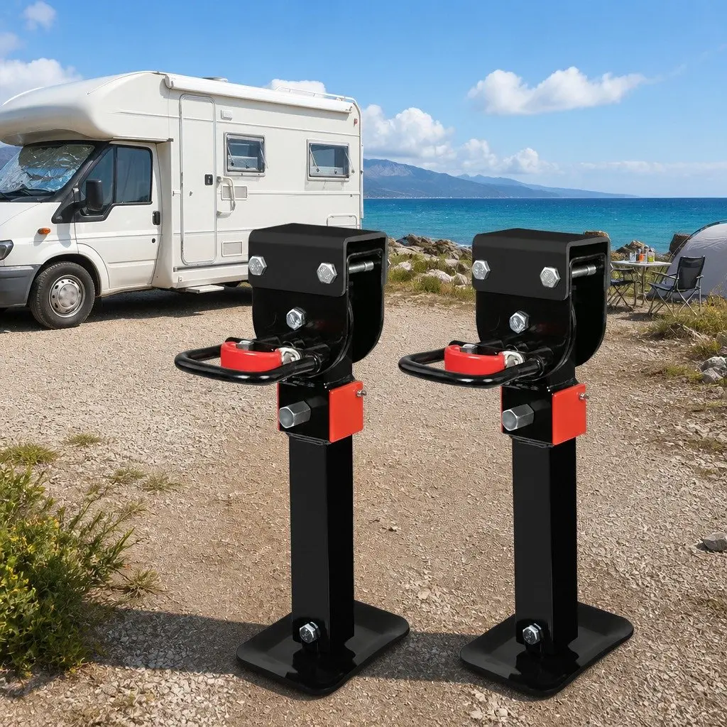 Caravan Stabiliser Legs Silver 410-545mm Height Adjustable Galvanised Steel
