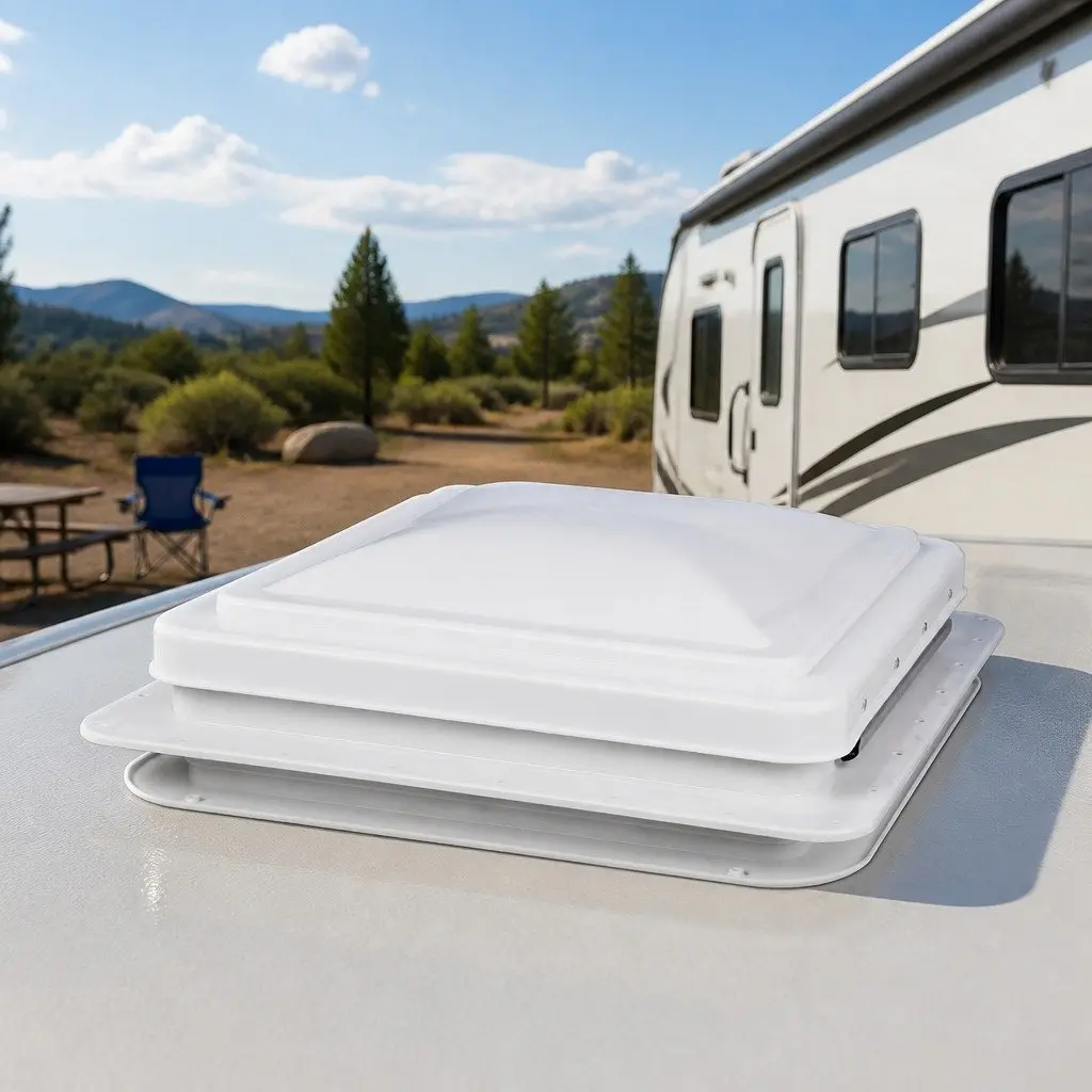 Caravan Roof Vent White 12V Fan Air Ventilation System with Flyscreen Weather Resistant