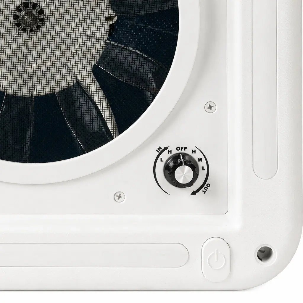 12V Roof Vent Hatch White with Fan LED Light Adjustable Speed for Caravan RV Trailer