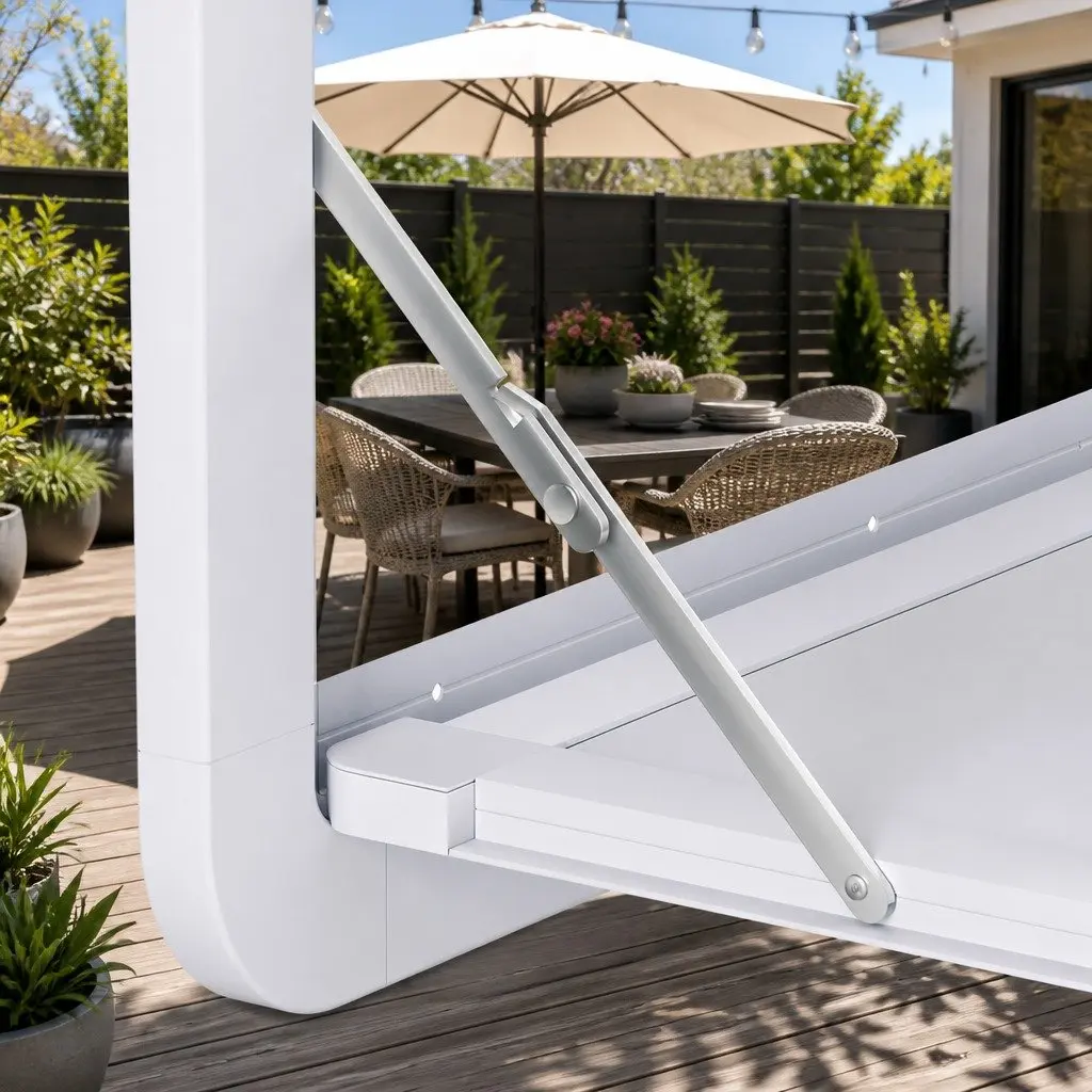Folding Table White 800 x 450mm Space-Saving Lockable Aluminum Frame for RV Camping