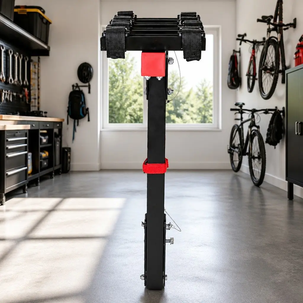 4 Bicycle Bike Carrier Rack Car 2" Hitch Mount Foldable Storage Black