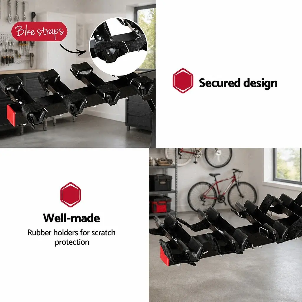4 Bicycle Bike Carrier Rack Car 2" Hitch Mount Foldable Storage Black