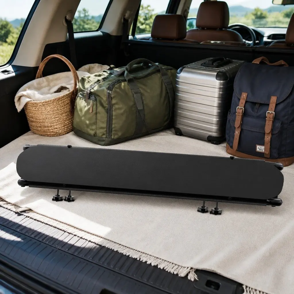 Universal Car Roof Rack Basket Cargo Carrier Luggage Tray 123cm Black Steel