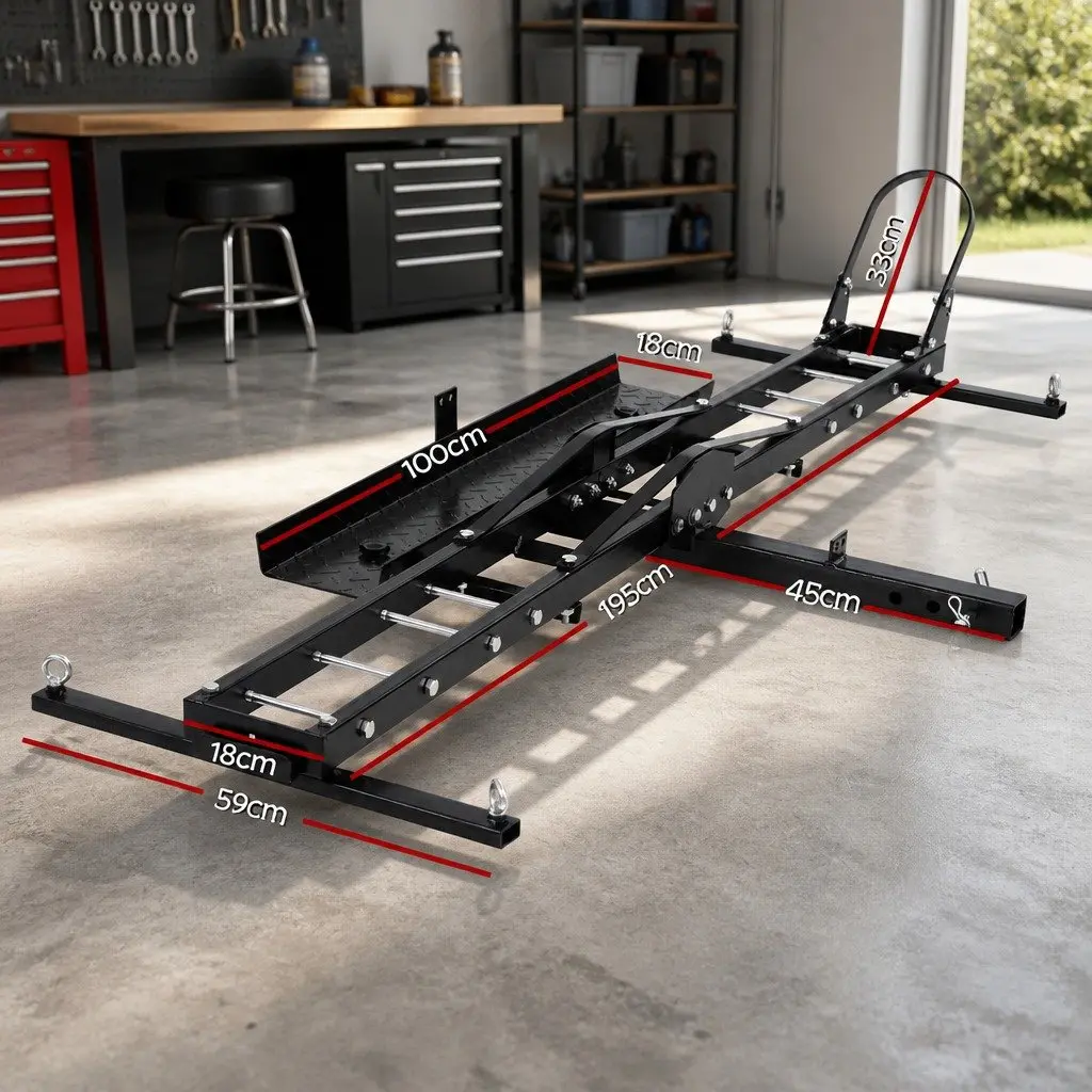 Motorcycle Carrier Rack Black 2 Inch Heavy-Duty Steel Towbar Hitch Mount