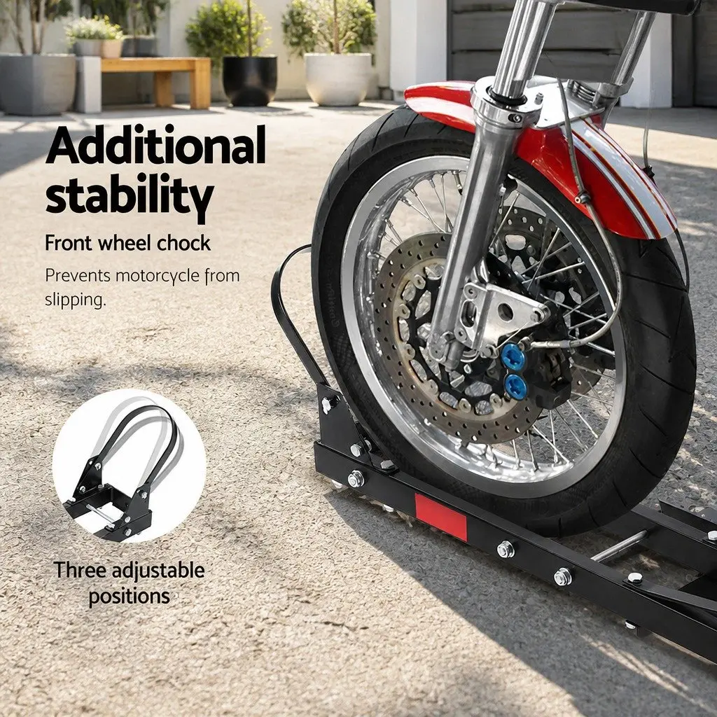 Motorcycle Carrier Rack Ramp Black Steel 2 Inch Towbar Adjustable Height Heavy Duty