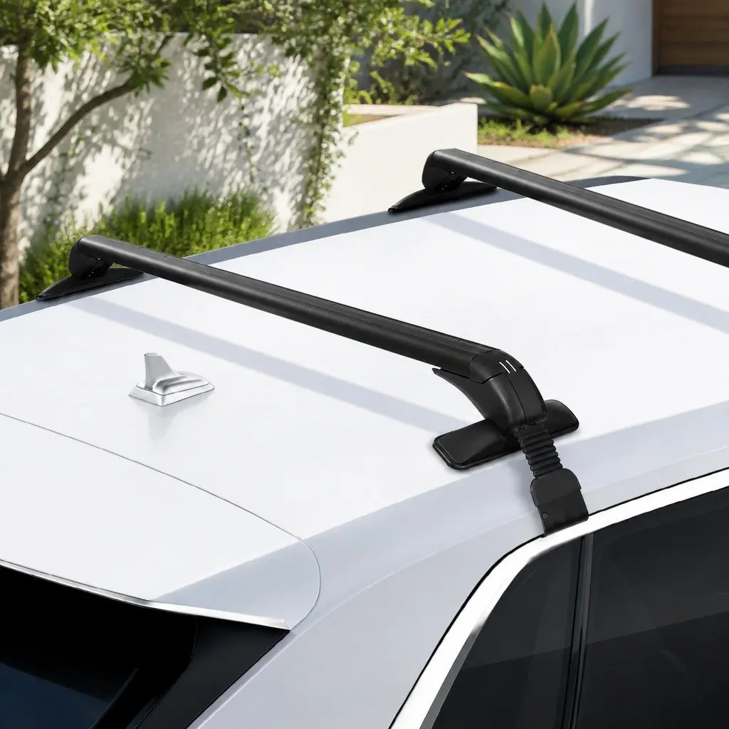 Car Roof Rack Black 90cm Aluminium Universal Anti-Theft Lockable Clamps
