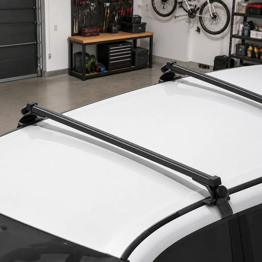 Car Roof Rack Black Adjustable 145cm Aluminium Universal Cross Bars