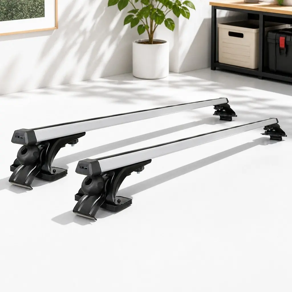 Car Roof Rack Silver Adjustable 145cm Universal Aluminum Cross Bar