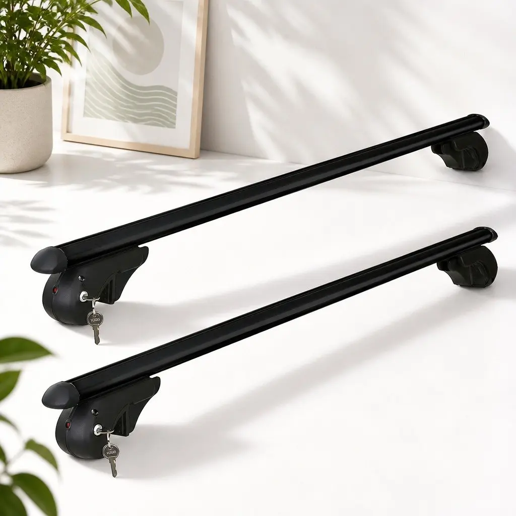 Car Roof Rack Cross Bar Black Adjustable 108cm Aluminium Universal Vehicle Mount