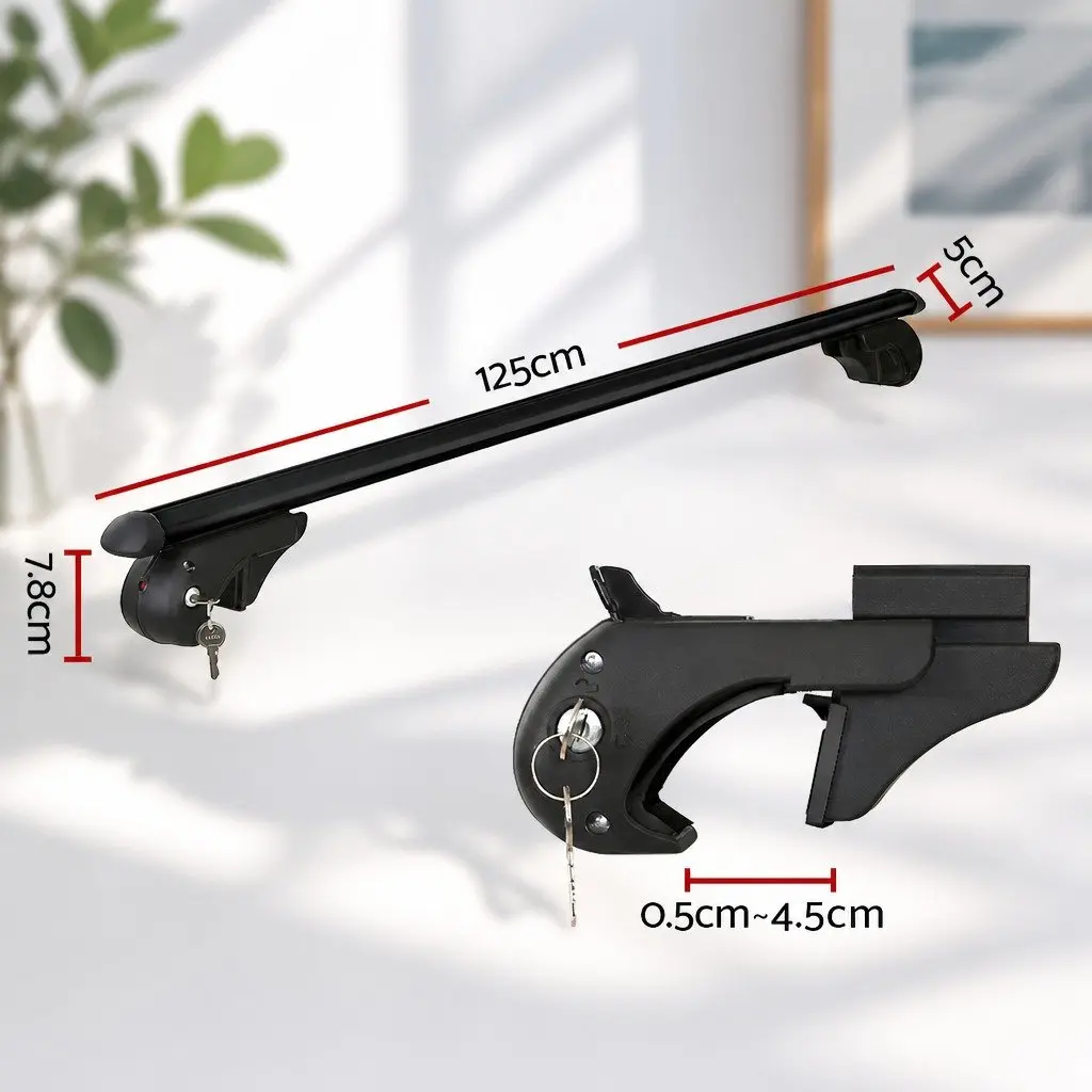 Car Roof Rack Cross Bar Black Adjustable 108cm Aluminium Universal Vehicle Mount