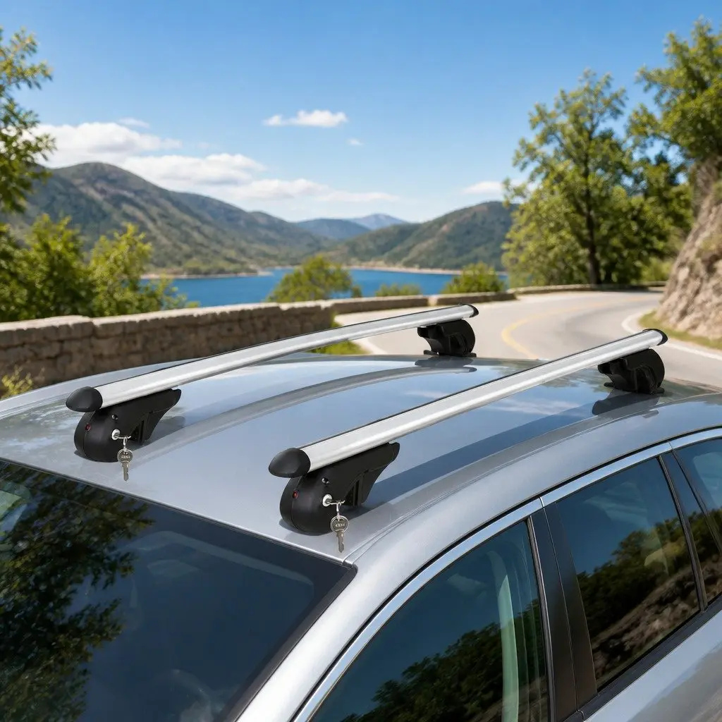 Car Roof Rack Cross Bar Silver 108cm Adjustable Universal Aluminium