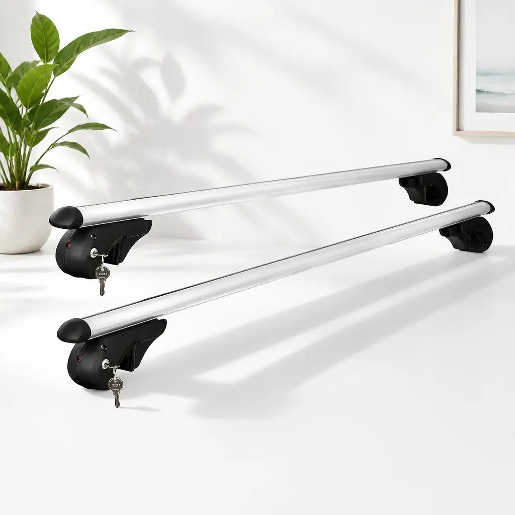 Car Roof Rack Cross Bar Universal Adjustable 123cm Aluminium Silver Load