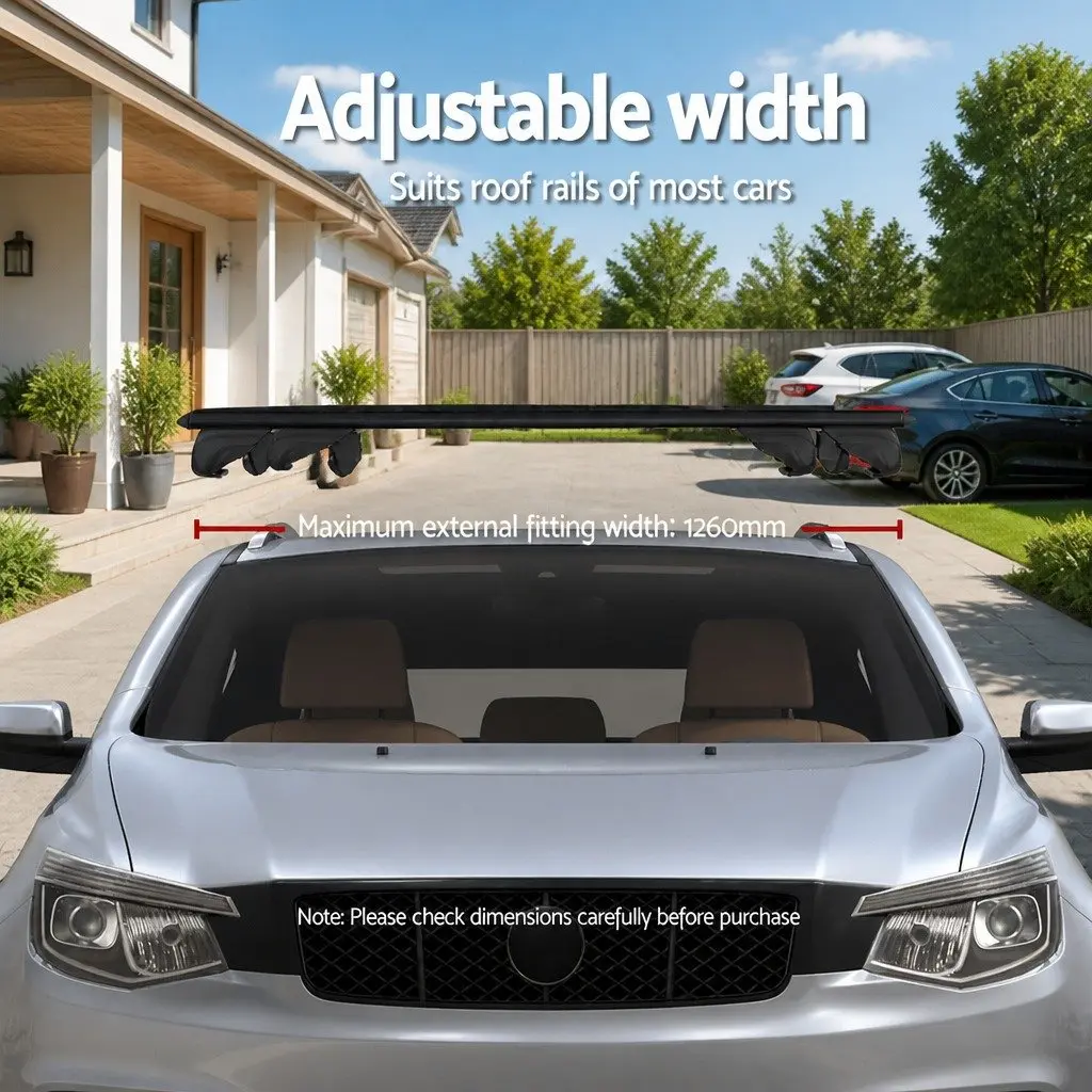 Car Roof Rack Cross Bar Black 126cm Aluminium Anti-Theft Locking System