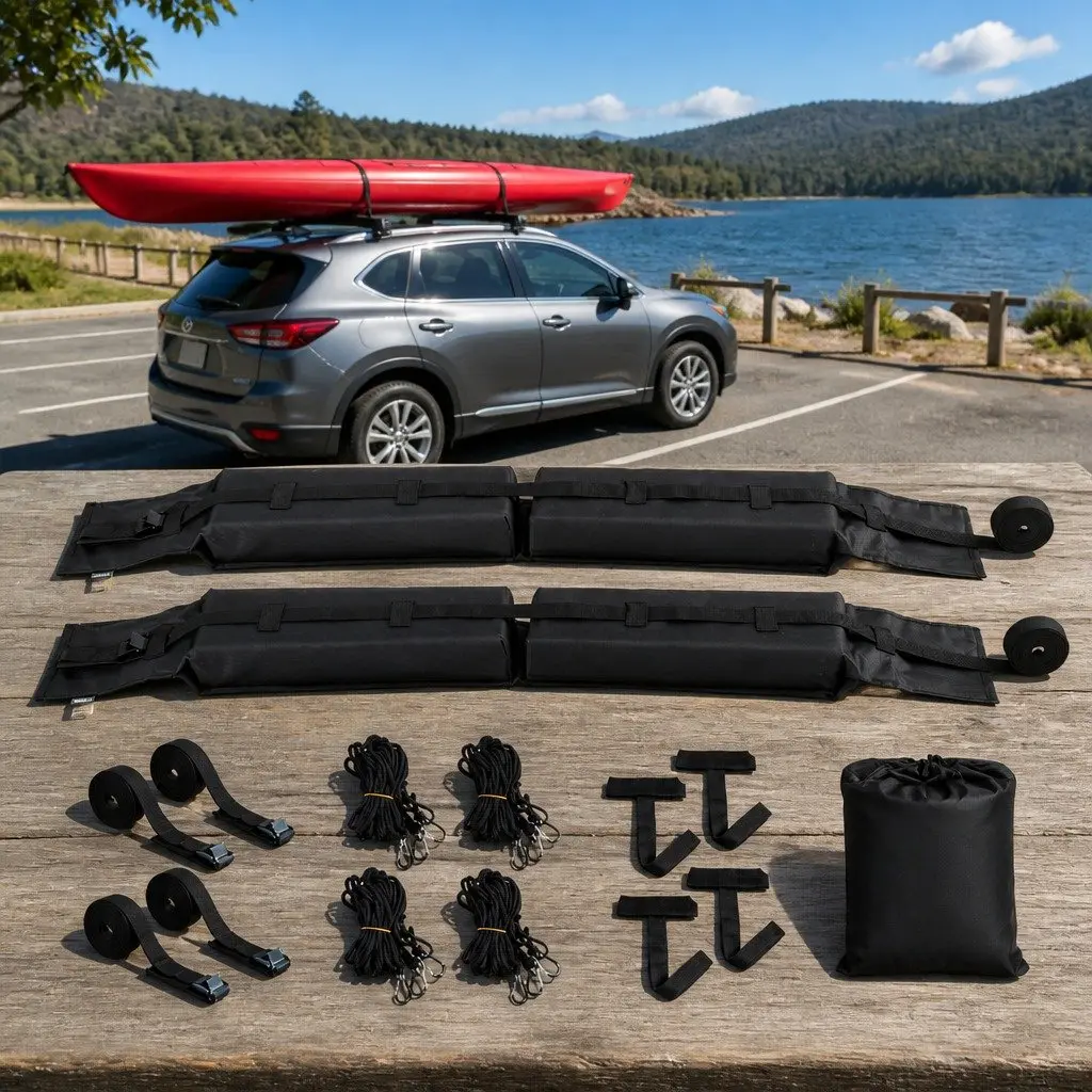 Universal Soft Roof Rack Pads for Kayak Surfboard SUP Canoe, Portable Cross