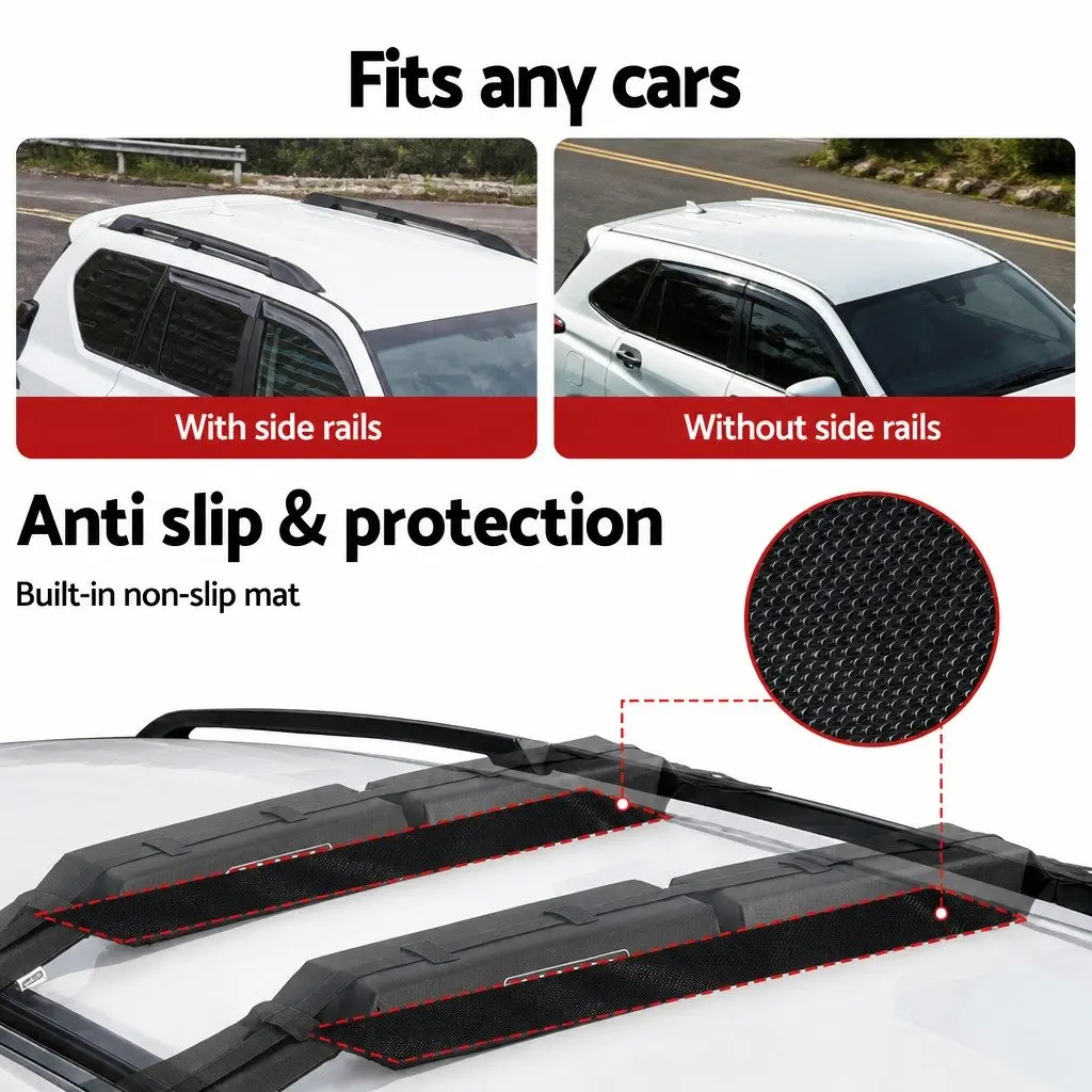 Universal Soft Roof Rack Pads for Kayak Surfboard SUP Canoe, Portable Cross