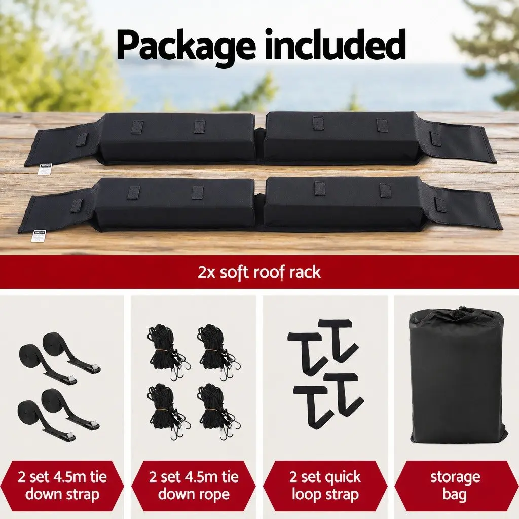 Universal Soft Roof Rack Pads for Kayak Surfboard SUP Canoe, Portable Cross