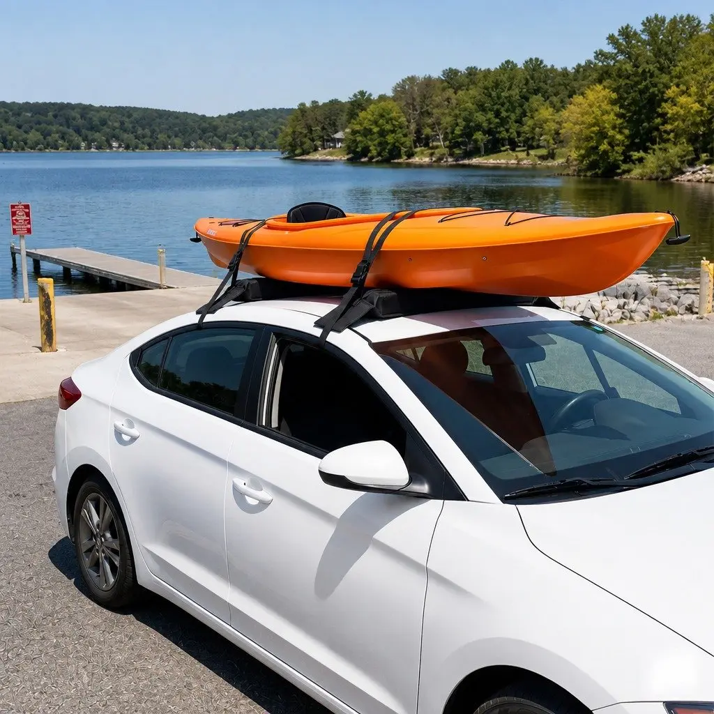 Universal Soft Roof Rack Pads for Kayak Surfboard SUP Canoe, Portable Cross