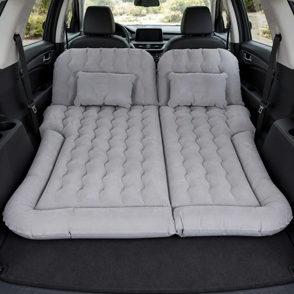 Car Mattress Inflatable SUV Back Seat Camping Bed 175x130cm Grey Portable Sleep