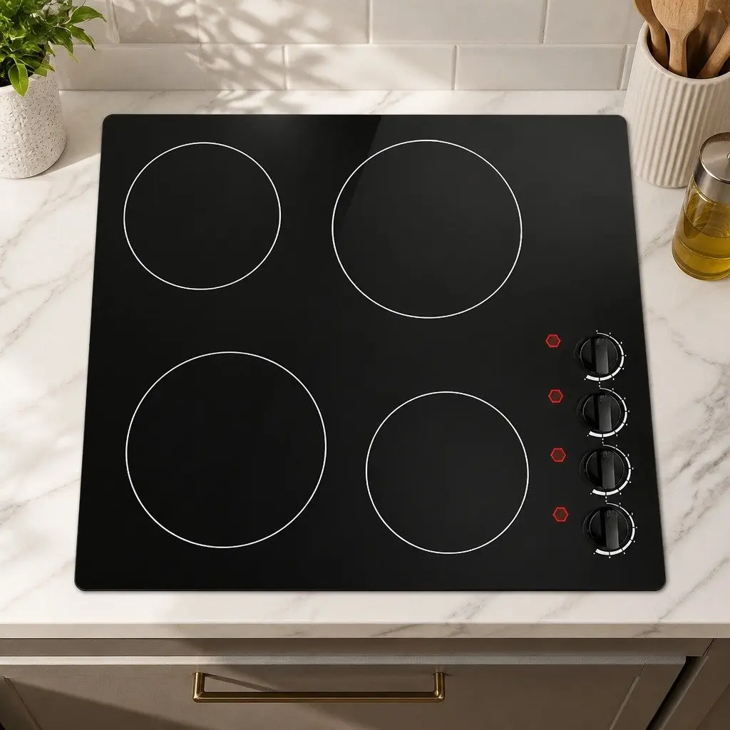 Ceramic Electric Cooktop 60cm 4 Zone Built-in Kitchen Stove Hob Knob Control