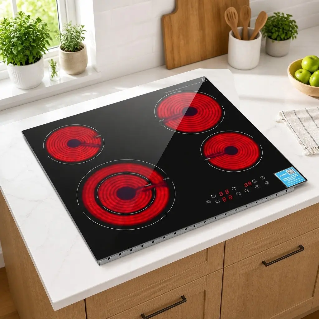 Ceramic Cooktop Black 5 Zone Touch Control 7600W Electric Hob