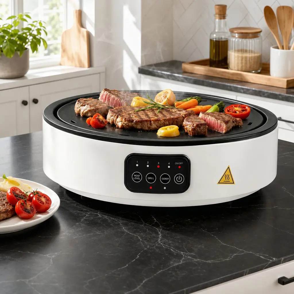 Ceramic Electric Hot Plate Cooktop White 2000W Detachable Grill Plate