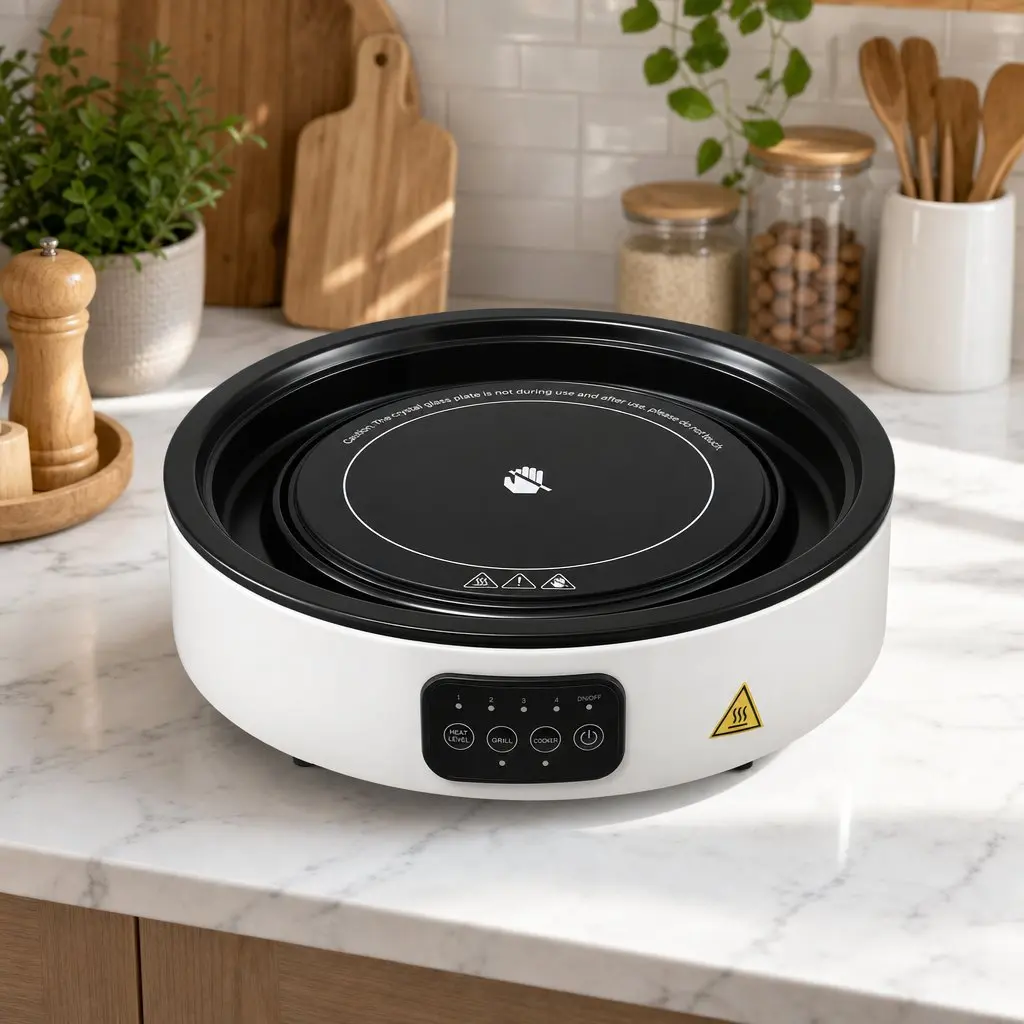 Ceramic Electric Hot Plate Cooktop White 2000W Detachable Grill Plate