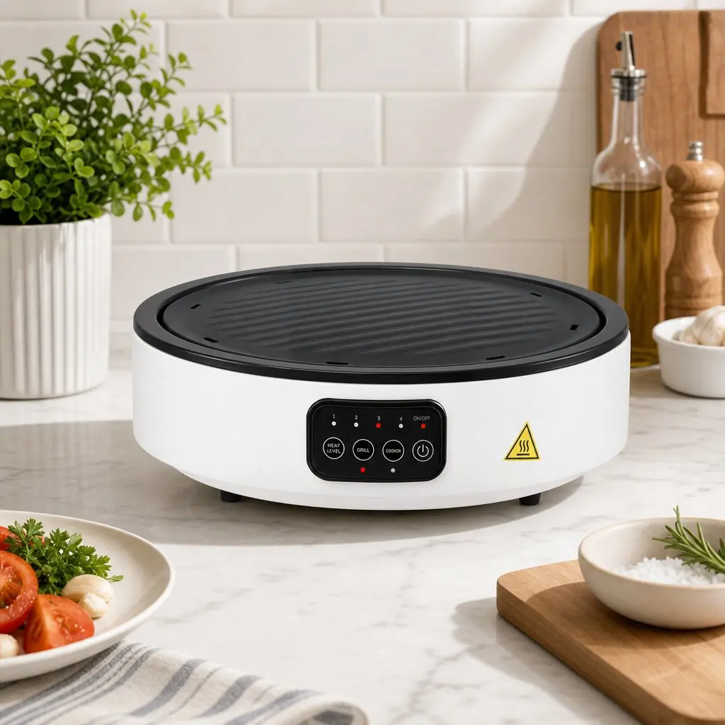 Ceramic Electric Hot Plate Cooktop White 2000W Detachable Grill Plate