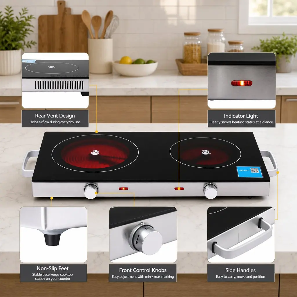 Portable Ceramic Cooktop for Quick Meals