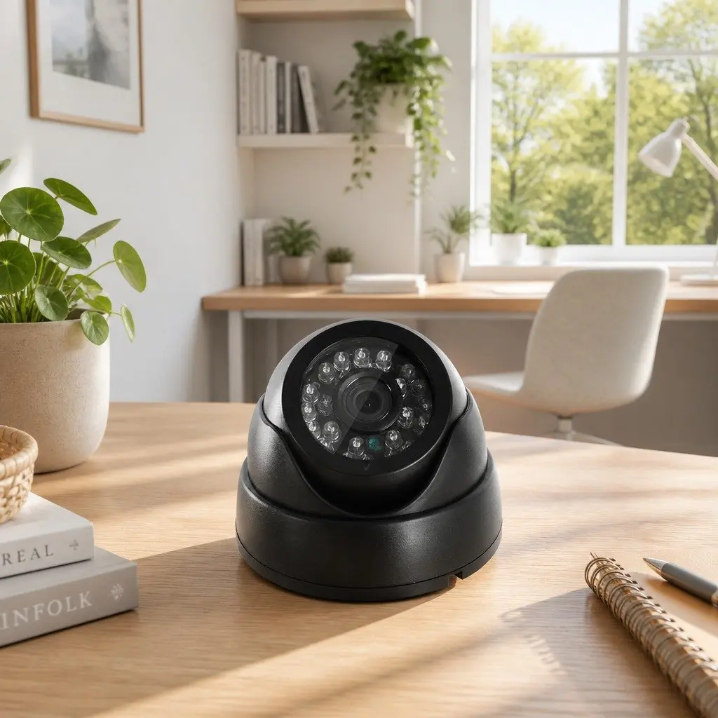 1080P Security Camera System Black 4 Channel Indoor Surveillance Kit with 4 Dome Cameras