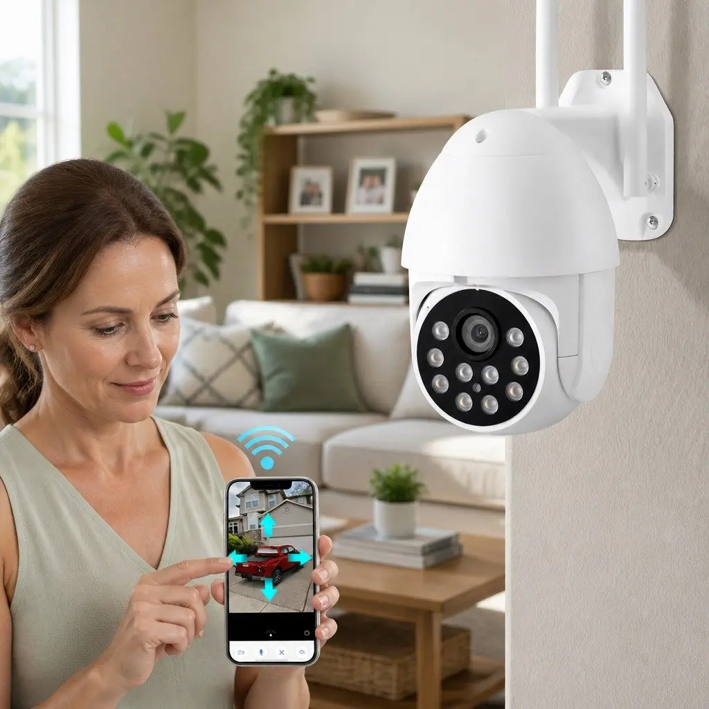 1080P Wireless IP Camera White Pan Tilt Night Vision Two Way Audio