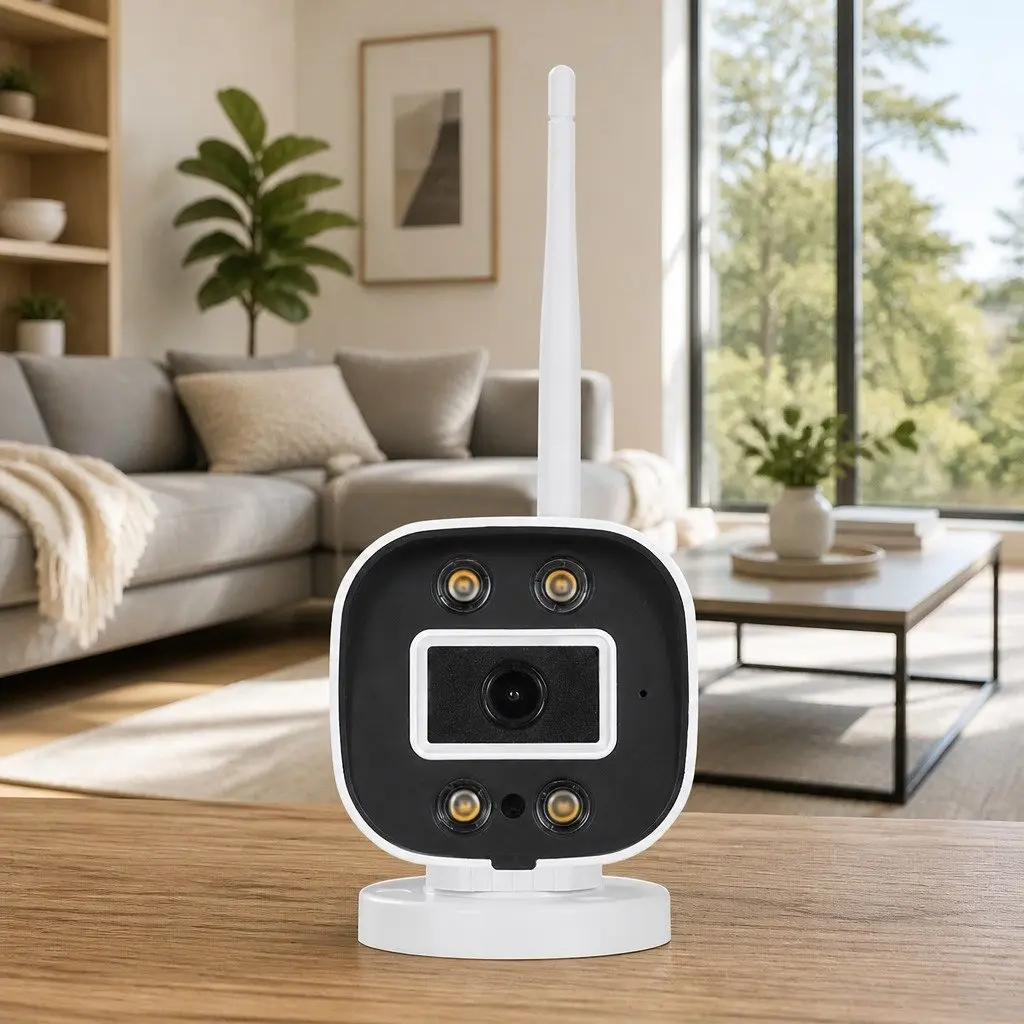 Wireless CCTV Security Camera White 3MP Full HD IP65 Waterproof Night Vision