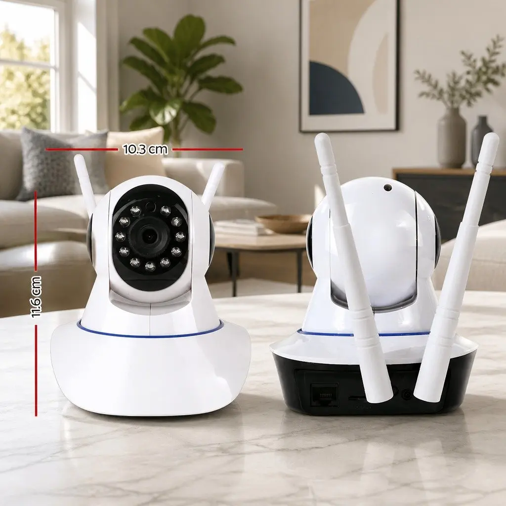 Wireless IP Security Camera White 1080P HD WiFi Dome Night Vision 2 Pack