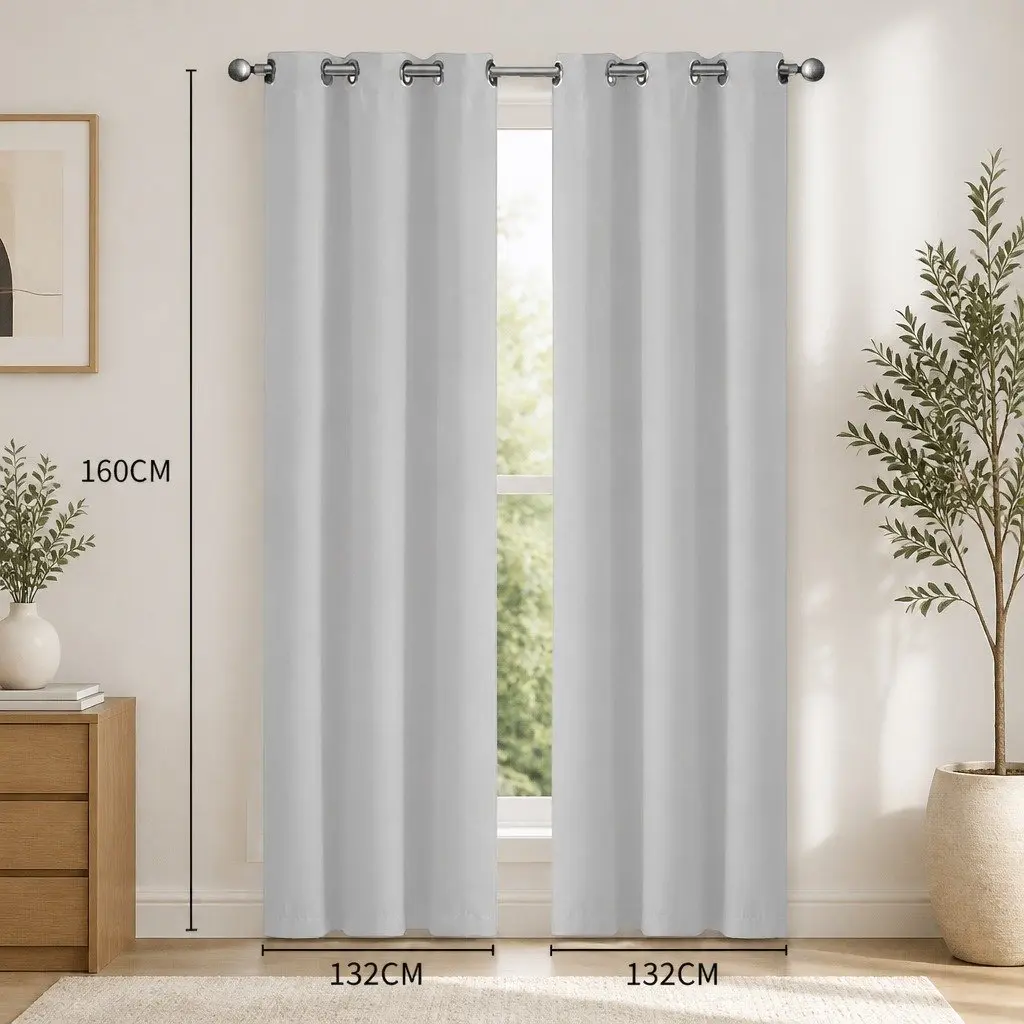Blackout Curtain Panels Avocado 2 Piece Eyelet Triple Layer Noise Insulation Heat Preservation