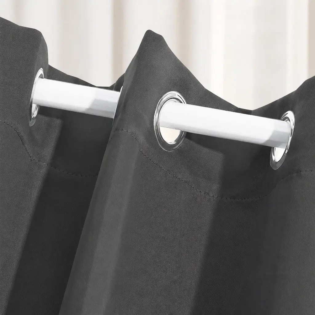 Blackout Curtain Panels Black 132x213cm Eyelet Noise Reduction Heat Insulation